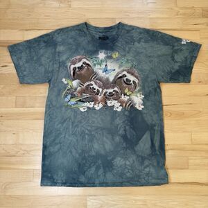 Rainforest Cafe Men’s XL Sloth Family Tie Dye Shirt The Mountain Graphic Animal